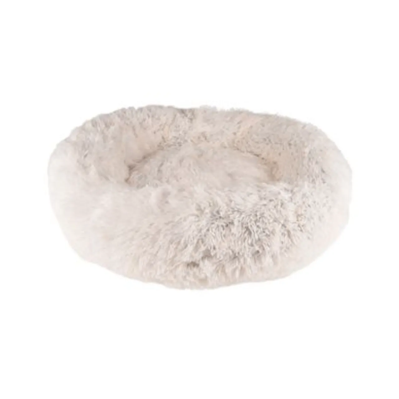 Cushion Krems fluffy rund hundeseng medium hvid